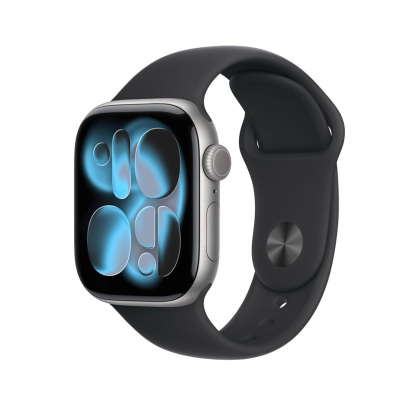 Apple Watch Series 11, 42 мм корпус из алюминия цвета «Space Gray», ремешок Sport Band размера M/L цвета «Black»