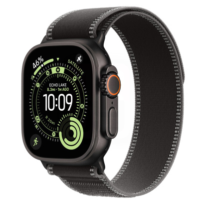 Apple Watch Ultra 3 (2025), 49 мм корпус из титана цвета «Black», ремешок Trail Loop размера M/L цвета «Black/Charcoal»