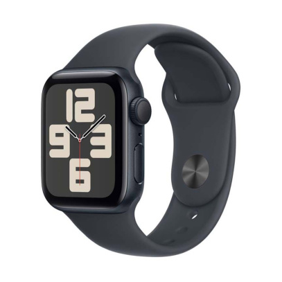Apple Watch SE (2024), 44 мм корпус из алюминия цвета «Midnight», ремешок Sport Band размера M/L цвета «Midnight»