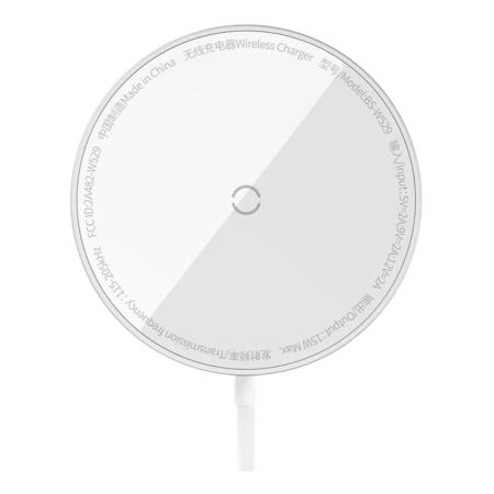 Беспроводное зарядное устройство Baseus Simple Mini3 Magnetic Wireless Charger 15W CCJJ040012 (BS-W529) White, белый