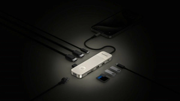 Хаб Momax One-Link USB-C Hub 9в1 Type-C+HDMI+RJ-45 Ethernet+SD/TF+USB-A Титан