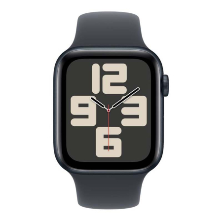 Apple Watch SE (2024), 44 мм корпус из алюминия цвета «Midnight», ремешок Sport Band размера M/L цвета «Midnight»