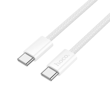 Кабель hoco. Hero 60W Charging Data Cable разъем Type-C – Type-C (X105) Белый