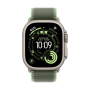 Apple Watch Ultra 3 (2025), 49 мм корпус из титана цвета «Natural», ремешок Trail Loop размера S/M цвета «Green/Neon»