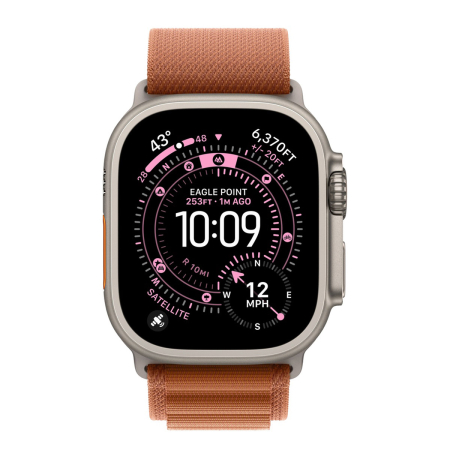 Apple Watch Ultra 3 (2025), 49 мм корпус из титана цвета «Natural», ремешок Alpine Loop размера M цвета «Terra Cotta»