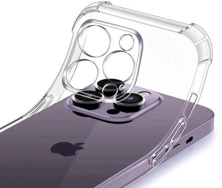 Противоударный чехол для Apple iPhone 15 Pro Max с защитой камер Прозрачный