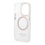 Чехол Guess для iPhone 15 Pro с MagSafe PC/TPU Metal outline Hard (GUHMP15LHTRMD) Transparent/Gold Прозрачный