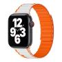 Ремешок для iWatch на 42/44/45/49 мм WiWU Smart Magnetic Silicone (Wi-WB010) White+orange