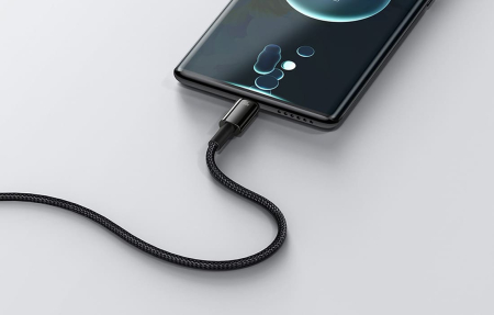 Кабель Baseus Tungsten Gold Fast Charging Data USB - Type-C, 100W, 1 м (CAWJ000001) Черный